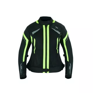 Dámska letná textilná moto bunda BOS Aylin - Silver Grey - neon