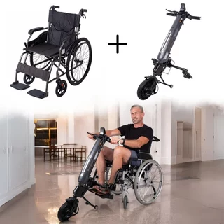 Mechanický skladací invalidný vozík inSPORTline Jakesully odľahčený s pohonom Oppatia