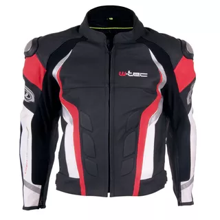 Pánska kožená moto bunda W-TEC Velocity - čierna-fluo