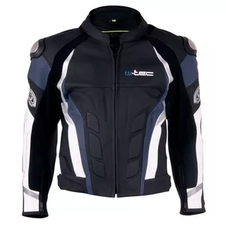 Pánska kožená moto bunda W-TEC Velocity - čierna-fluo