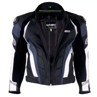 Pánska kožená moto bunda W-TEC Velocity - čierna-fluo