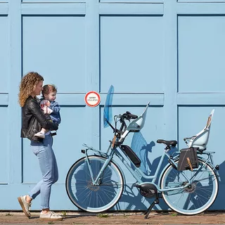 Zadná sedačka na bicykel s adaptérom a nosičom na sedlovku Urban Iki - Sakura ružová/Shinju biela