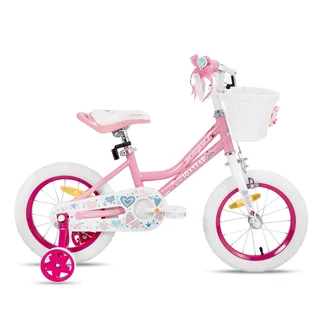 Detský bicykel Joystar Angel 14" s košíkom a kolieskami • 91-119 cm