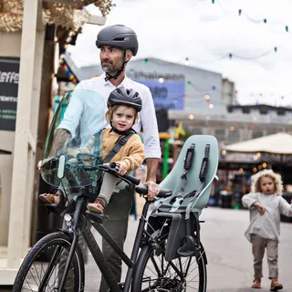 Zadná sedačka na bicykel s adaptérom a nosičom na sedlovku Urban Iki - Sakura ružová/Shinju biela