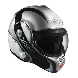 Preklápacia moto prilba ROOF Desmo Elico P/J - bielo-strieborná