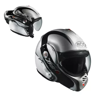 Preklápacia moto prilba ROOF Desmo Elico P/J - bielo-strieborná - bielo-strieborná