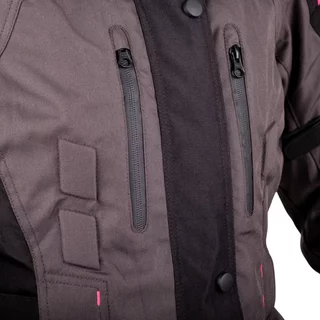 Dámska moto bunda W-TEC Barbata - čierno-šedo-ružová