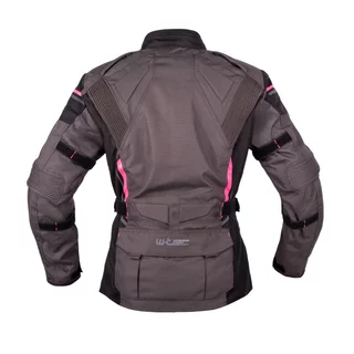 Dámska moto bunda W-TEC Barbata - čierno-šedo-ružová