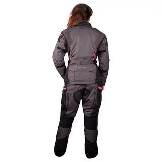 Dámska moto bunda W-TEC Barbata - čierno-šedo-ružová