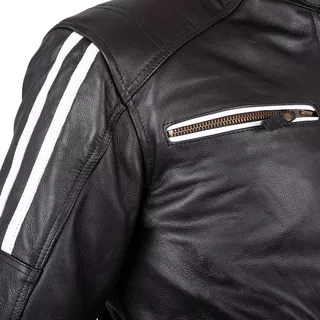 Kožená moto bunda W-TEC Helsin - čierno-biela