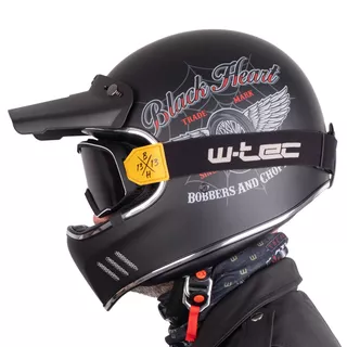 Moto prilba W-TEC Black Heart Retron s okuliarmi Dalhart - Angerwheel Silver
