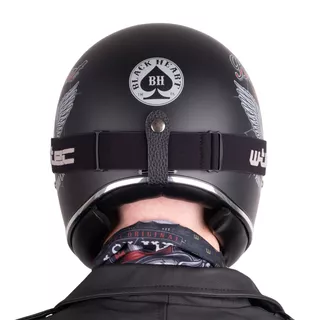 Moto prilba W-TEC Black Heart Retron s okuliarmi Dalhart - Angerwheel Silver
