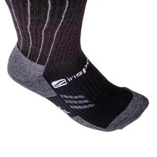 Merino podkolienky inSPORTline Meritic Ski AG+ antibakteriálne - čierno-šedá