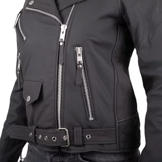 Dámska kožená moto bunda W-TEC Brinea - matne čierna