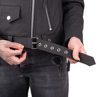 Dámska kožená moto bunda W-TEC Brinea - matne čierna