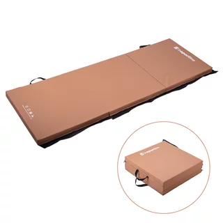 Skladacia gymnastická žinenka inSPORTline Trifold 180x60x5 cm - hnedá - hnedá