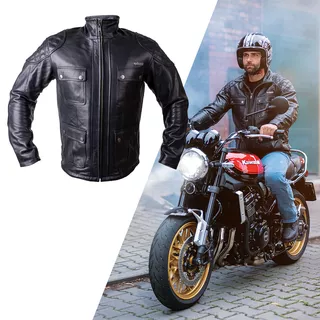 Kožená moto bunda W-TEC Valebravo - 2.akosť - čierna