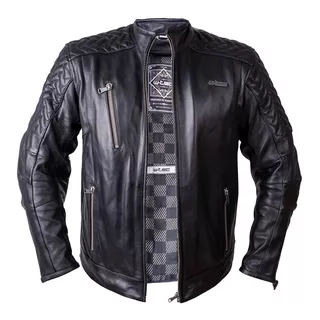 Kožená moto bunda W-TEC Elcabron - čierna