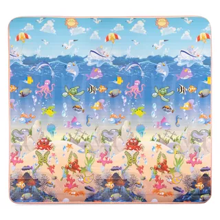 Rolovateľná detská podložka inSPORTline Lhotino 200x180x1,5 cm - Podmorský svet