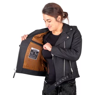 Dámska kožená moto bunda W-TEC Brinea - matne čierna
