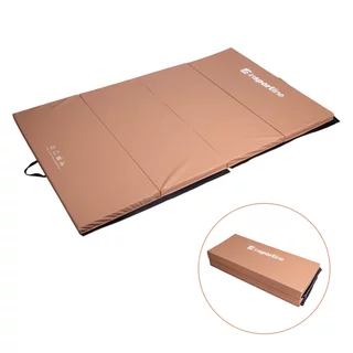 Skladacia gymnastická žinenka inSPORTline Kvadfold 200x120x5 cm - hnedá - hnedá
