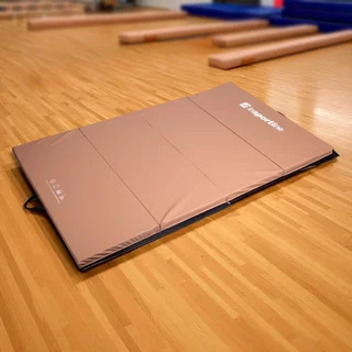 Skladacia gymnastická žinenka inSPORTline Kvadfold 200x120x5 cm - hnedá