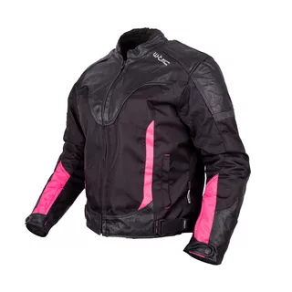 Dámska moto bunda W-TEC Durmana - čierno-ružová