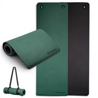 Podložka na cvičenie inSPORTline Kikami 180x61x0,8 cm - tmavo zeleno-čierna