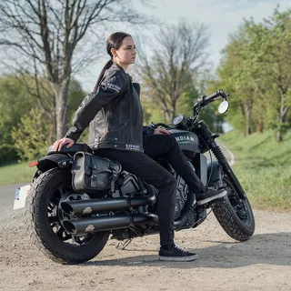 Dámske moto legíny W-TEC Noposum s aramidom - čierna