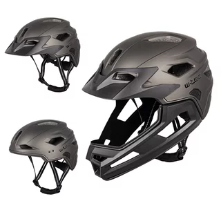 Junior downhill prilba W-TEC Estreito - Matt Metal - Magic Matt Black