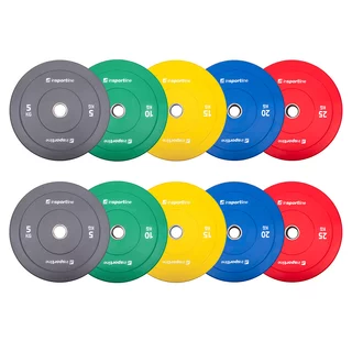 Súprava 2x5ks gumových kotúčov inSPORTline Bumper Plate Go 2x 5-25 kg 50 mm