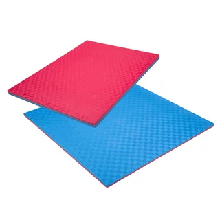 Puzzle tatami podložka inSPORTline Sazegul 100x100x2 cm - mocha mousse-čierna, vzor 5 prúžkov
