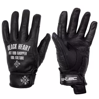 Letné kožené moto rukavice W-TEC Black Heart Darios - čierna