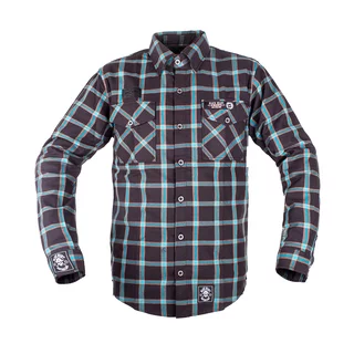 Košeľa W-TEC Black Heart Respector II - čierna s modrým pruhom