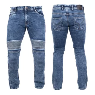 Pánske moto jeansy BOS Micas - Acid Blue - Acid Blue