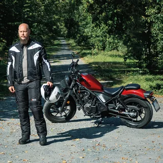 Pánska touringová moto bunda BOS Rebstock - White