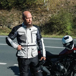 Pánska touringová moto bunda BOS Maximum - Gray