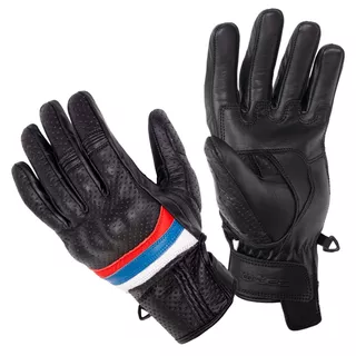Letné kožené moto rukavice W-TEC Laudero - béžová - čierna