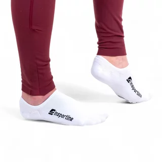 Bambusové neviditeľné ponožky inSPORTline Silvatic Noshow AG+ antibakteriálne - 3 páry - biela