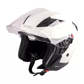 Moto prilba W-TEC Putta - čierna matná - biela perleť