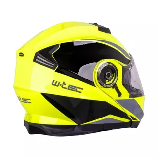Výklopná prilba W-TEC Banelmeda - 2.akosť - šedo-čierno-fluo žltá