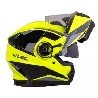 Výklopná prilba W-TEC Banelmeda - 2.akosť - šedo-čierno-fluo žltá