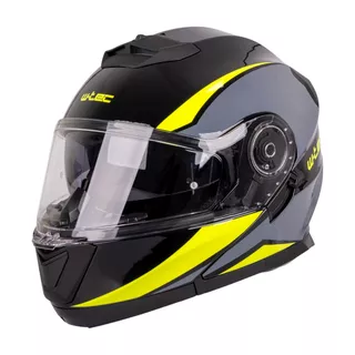 Výklopná prilba W-TEC Banelmeda - šedo-čierno-fluo žltá