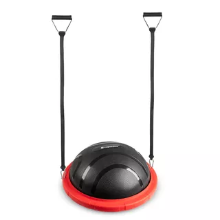 Balančná podložka inSPORTline Dome Edge s gumovými expandérmi 100 cm / 4,6 kg - čierna - červeno-čierna