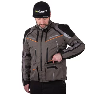 Touringová moto bunda W-TEC Smackton - šedo-oranžová