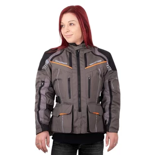 Dámska touringová moto bunda W-TEC Smackton Lady - šedo-oranžová