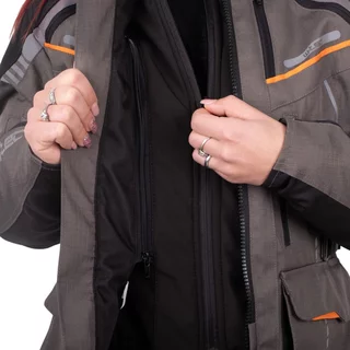 Dámska touringová moto bunda W-TEC Smackton Lady - šedo-oranžová