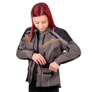 Dámska touringová moto bunda W-TEC Smackton Lady - šedo-oranžová