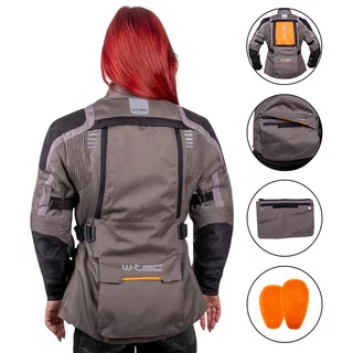 Dámska touringová moto bunda W-TEC Smackton Lady - šedo-oranžová