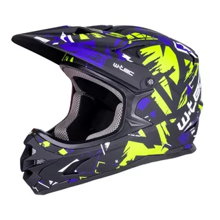 Downhill prilba W-TEC Richpike - Green & Blue Madness